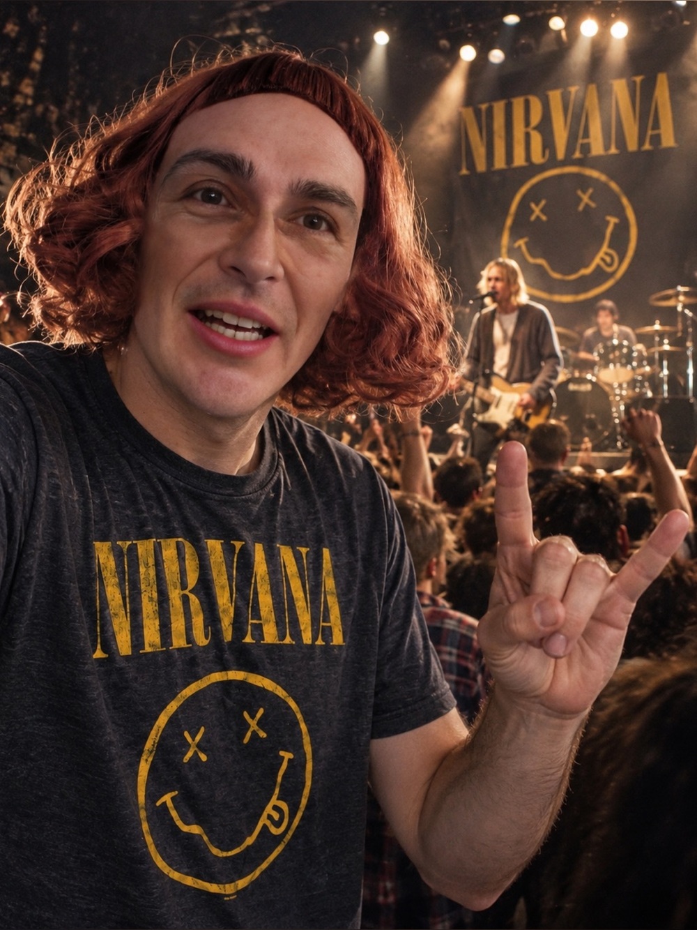 ❤️5 for $25❤️ - official Nirvana t-shirt (hole under left armpit)